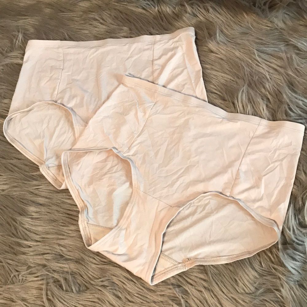 Lot of 2 Hanes Full Brief Panties Nude